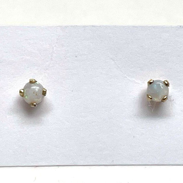 14K Yellow Gold Small 2.65mm Opal Post/Stud Earrings, 0.24g