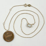 Gold Over Sterling Silver 8.5x6mm Faux Opal Solitaire Necklace, 17.75" Adj 1.46g