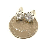 Sterling Silver CZ Cluster Studs w Posts For Screw-On Backs, 1.61g