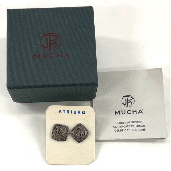 925 Sterling Silver JARMILA MUCHA Stud Earrings 2.72 Grams