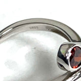 Size 7 Sterling Silver Facetted Double Garnet Teardrop Bypass Ring 2.95 grams