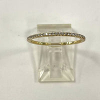 Gold Over 925 Silver Vermeil Sz 7 3/4 Slim 1mm CZ Accent Stacker Ring, 0.83g