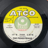 The Pedestrians 'Think Twice/It's Too Late' RARE 1968 Stock copy MI Garage 45 VG