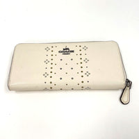Coach 57232 Off White Bandana Rivets Accordion Zip Around Wallet