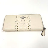 Coach 57232 Off White Bandana Rivets Accordion Zip Around Wallet