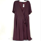NWT Torrid Wine Reddish Purple Short Sleeve Wrap Dress Women’s Plus Sz 2