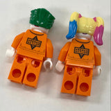 LEGO Batman; Prison Suit Joker sh0598 And Harley Quinn sh0599 Minifigures