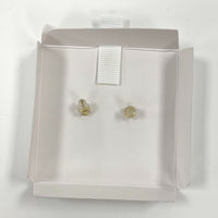 New Sterling Silver & 18K Gold Plate Enamel Terrier w/ Hearts Post Earrings .9g