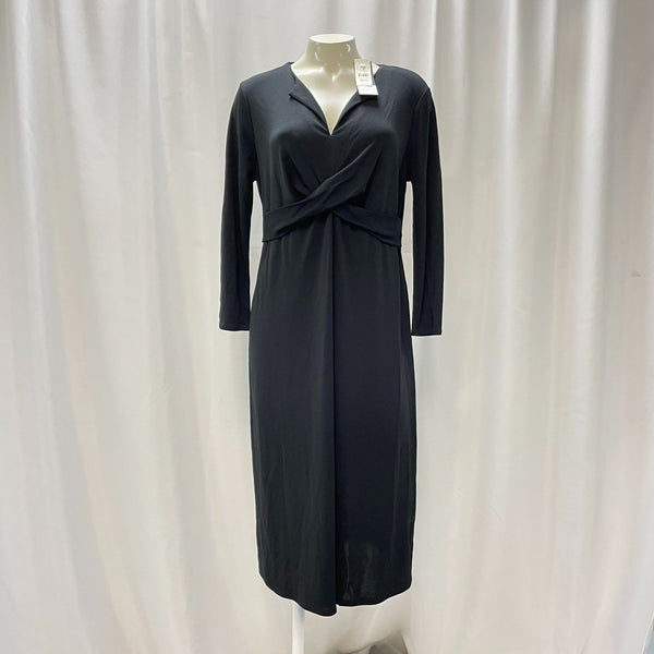 NWT Ann Taylor LOFT Black 3/4 Sleeve V-Neck Maternity Midi Dress Size 8M