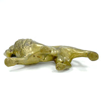 Vintage Brass Prowling Lion Figurine Sculpture 4.5" Tall