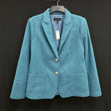 NWT Wmns TALBOTS Wool Blend Blue Single Breasted Blazer Jacket Sz 10 MSRP$189