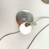 30" Sterling Silver Stamped Design Double Circle Pendant Necklace 17.12 grams