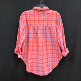 NWT Wmns Seen Worn Kept ANTHROPOLOGIE Pink Purple Plaid Button Up Shirt Sz 6