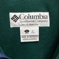 Mens 90s Vintage COLUMBIA Dark Green & Black Poly Fill Hooded Winter Jacket Sz L