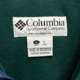 Mens 90s Vintage COLUMBIA Dark Green & Black Poly Fill Hooded Winter Jacket Sz L