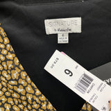 NWT Wmns ROBBIE BEE Leopard Print Puff Sleeve Chiffon Tiered Long Maxi Dress 6