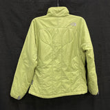 Wmns THE NORTH FACE Light Green Quilted Mock Neck Zip Up Lightweight Jacket Sz M