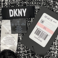 NWT DKNY Black White Knit Short Sleeve Dress Women’s Sz 10