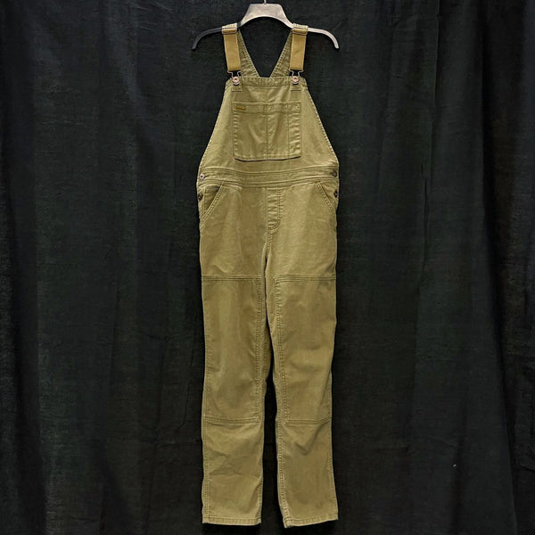 Wmns REI COOPERATIVE Army Green Canvas Workwear Bib Overalls Sz 10