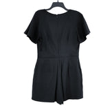 NWT Wmns BANANA REPUBLIC Black Flutter Sleeve Keyhole Romper w/ Pockets Sz 2