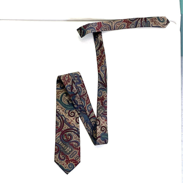 Men's Vintage Burberrys Of London Silk Paisley Tie