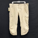 NWT Wmns WOOLRICH Khaki Tan Lightweight Capri Cargo Hiking Pants Sz 12