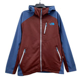 Mens THE NORTH FACE Dark Red & Blue Zip Up Hoodie Sweater Sz L