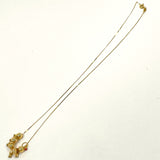 14K Yellow Gold 18" CZ Birthstone Ring Charm Necklace w Bead Spacers, 2.84g