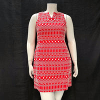 NWT Wmns Boden Red White Embroidered Pattern Sleeveless Above Knee Dress Sz 10