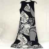 NWT Marble Black White Patterned Stretch Knit Maxi Dress Women’s Sz S