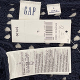 NWT Gap Blue Cotton Crochet Style Short Sleeve Dress Women’s Sz L