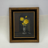 Framed Impasto Still Life Oil on Canvas with Flowers by Sandler - Velvet Matting