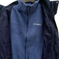 Mens COLUMBIA Dark Blue Double Layer Omni-Tech Hooded Winter Jacket Sz M