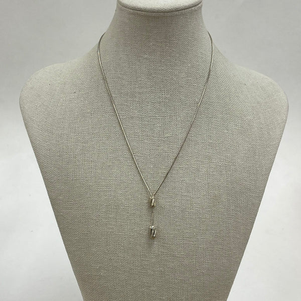 925 Sterling Silver Adjustable Y- Necklace 18 Inch