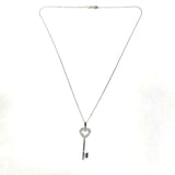 18" Sterling Silver Key Pendant Necklace with Diamond Accents, 2.06g