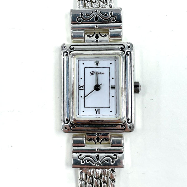 Brighton Vintage Tivoli Multi Strand Silver Black Scroll Toggle Clasp Watch