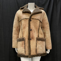 Vintage Sportsman MFG Co. Brown Genuine Sheepskin Suede Sherpa Jacket Sz 42