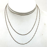 30" Opera Length Sterling Silver 1.25mm Tinsel Chain Necklace, 5.76g