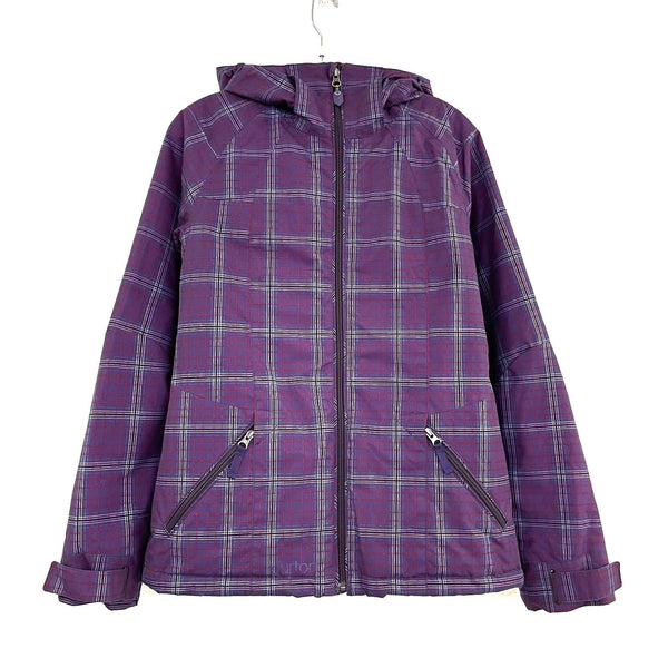 Wmns BURTON Purple Plaid Cool Flavors DryRide Snowboarding Ski Jacket Sz S