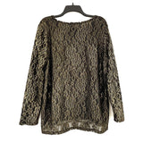 NWT Wmns CHICO'S Black & Gold Lace Long Sleeve Top Sz XL MSRP$69