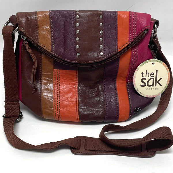 NWT The Sak Leather Deena Berry Patchwork Crossbody Purse