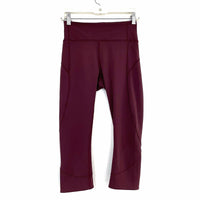 Wmns LULULEMON Maroon Red In Movement Crop Everlux Athletic Capri Leggings Sz 6