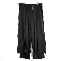 NWT Mens INCERUN Black Layered & Pleated Streetwear Loose Fit Dress Pants Sz XL