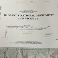 Pair of 1960 USGS S Dakota Badlands Natl Monument Plat Maps - Polyconic Proj