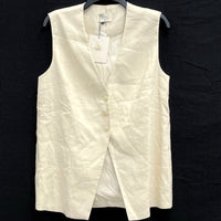 NWT Dissh Cream Longline Linen Blend Vest Women’s Sz 6
