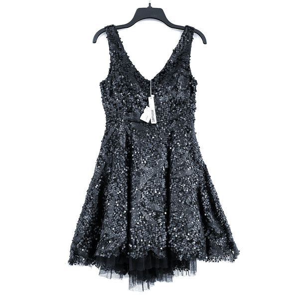 NWT Wmns MINUET Black Sequin Tulle Sleeveless A-Line Party Dress Sz M MSRP$109