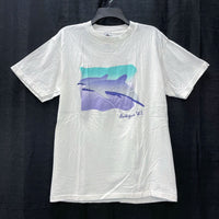 90s Vintage BYE BYE 100% Cotton White Antiqua, WI Dolphin Graphic Tee Shirt Sz M