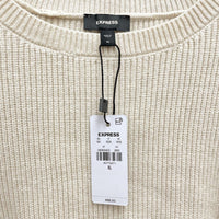 NWT Wmns EXPRESS Cream Drop Shoulder Ribbed Knit Sweater Sz XL MSRPP$88