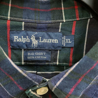 NWT Mens Vintage RALPH LAUREN 100% Cotton Plaid Button Up Shirt Sz XL MSRP$75