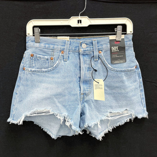NWT Wmns LEVI'S 100% Cotton 501 Blue Denim Cut Off High Rise Jean Shorts Sz 26